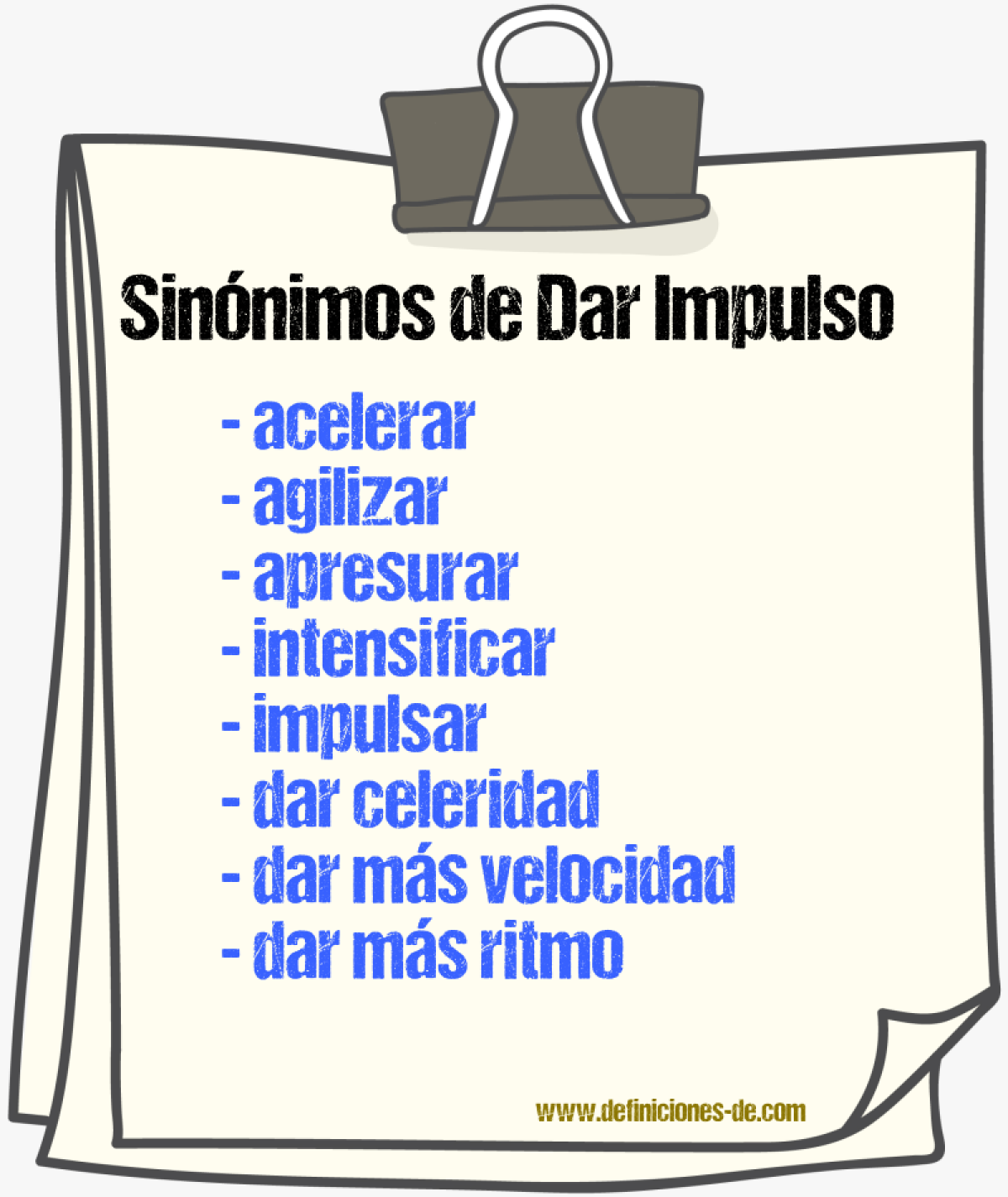 Sinónimos de dar impulso