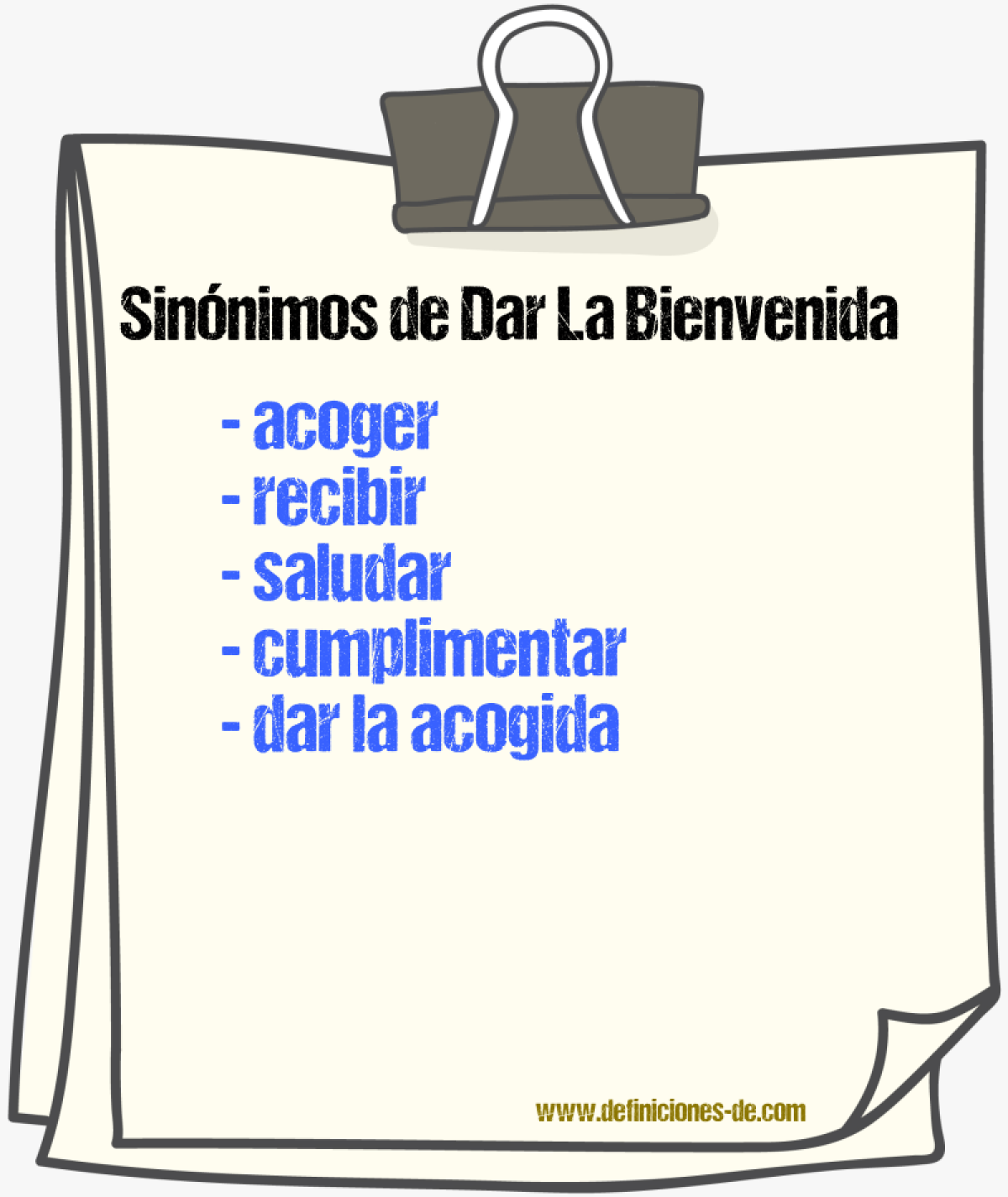 Sinónimos de dar la bienvenida