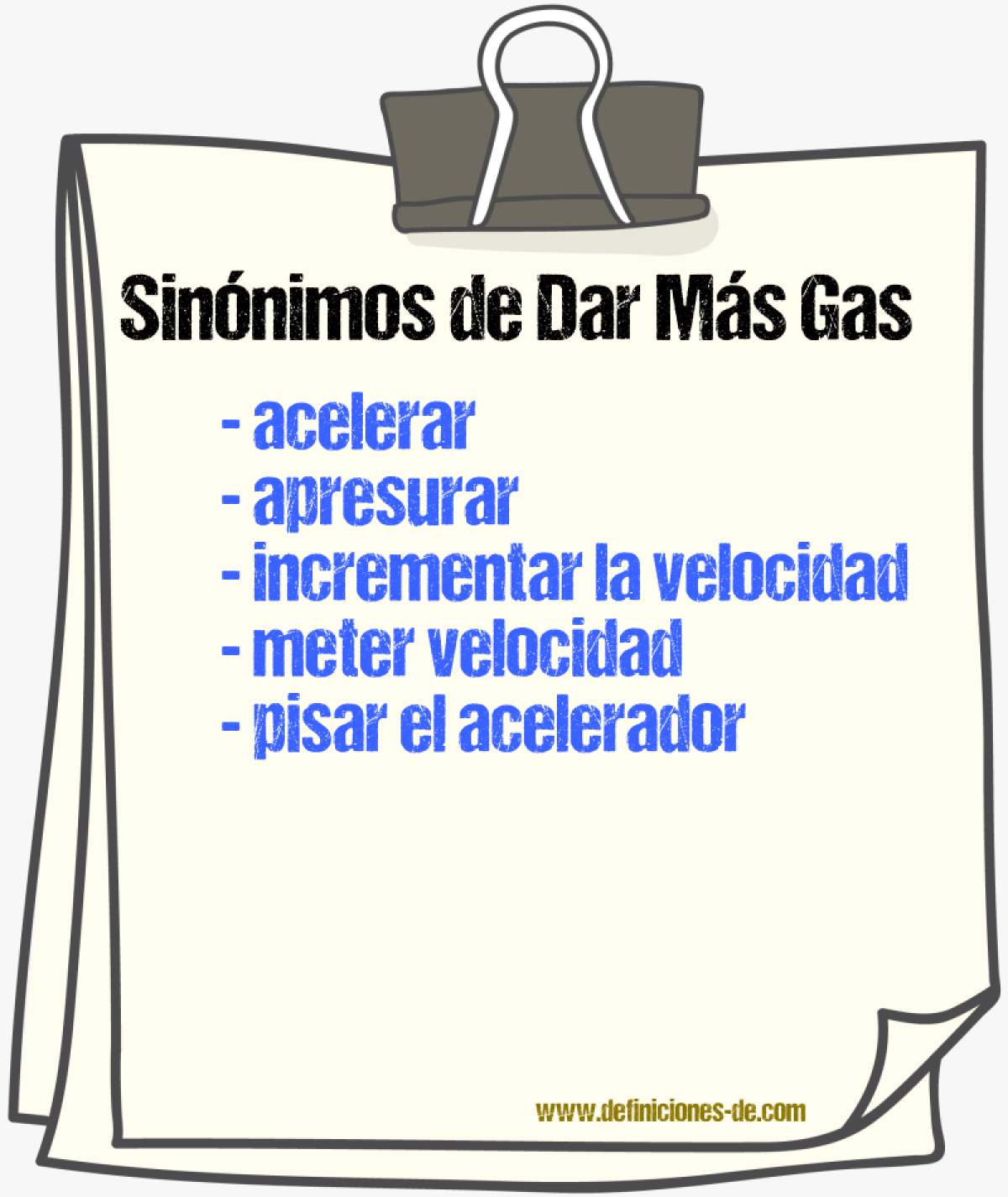Sinónimos de dar más gas
