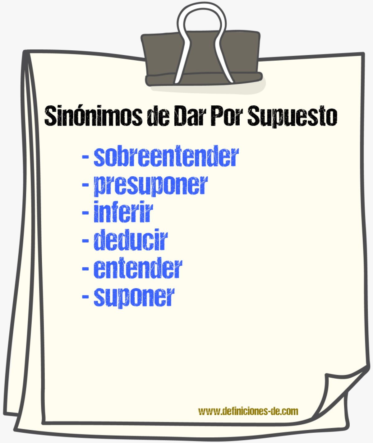 Sinónimos de dar por supuesto