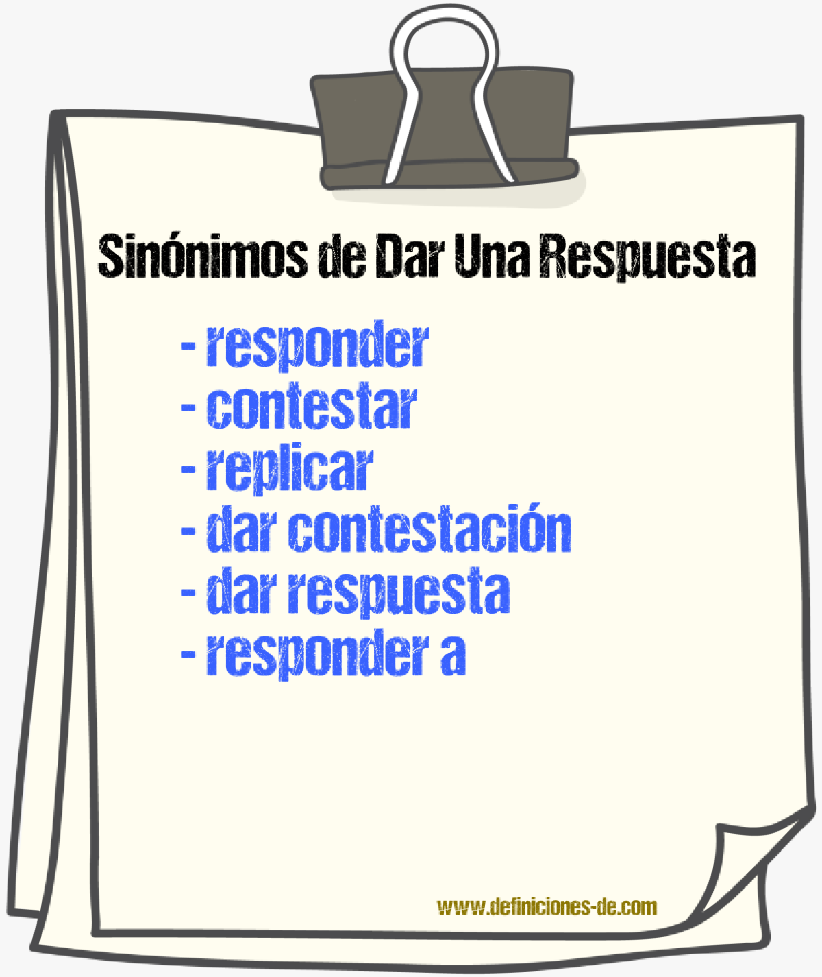 Sinónimos de dar una respuesta