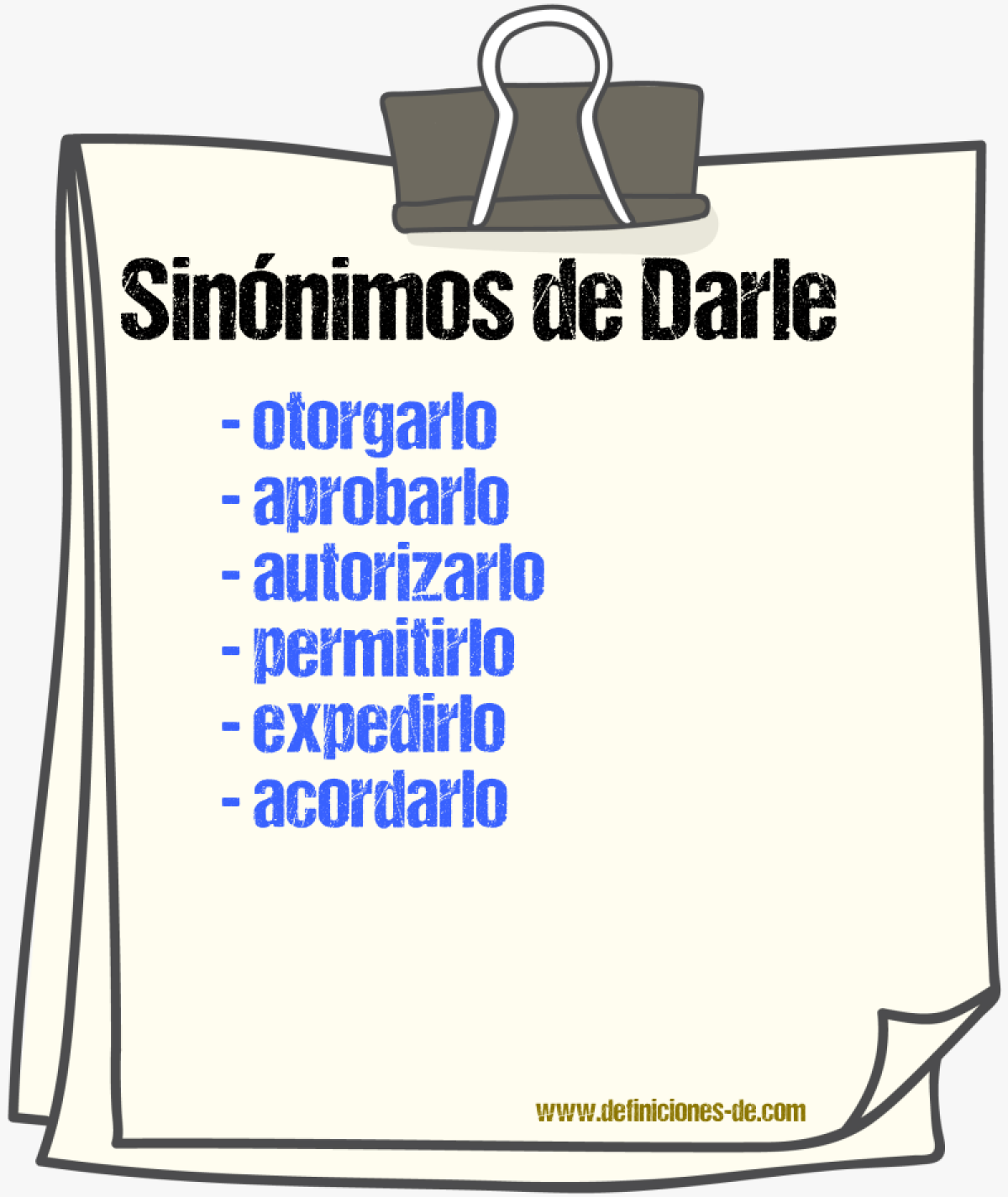 Sinónimos de darle