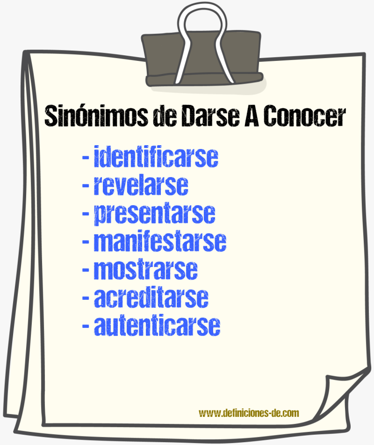Sinónimos de darse a conocer