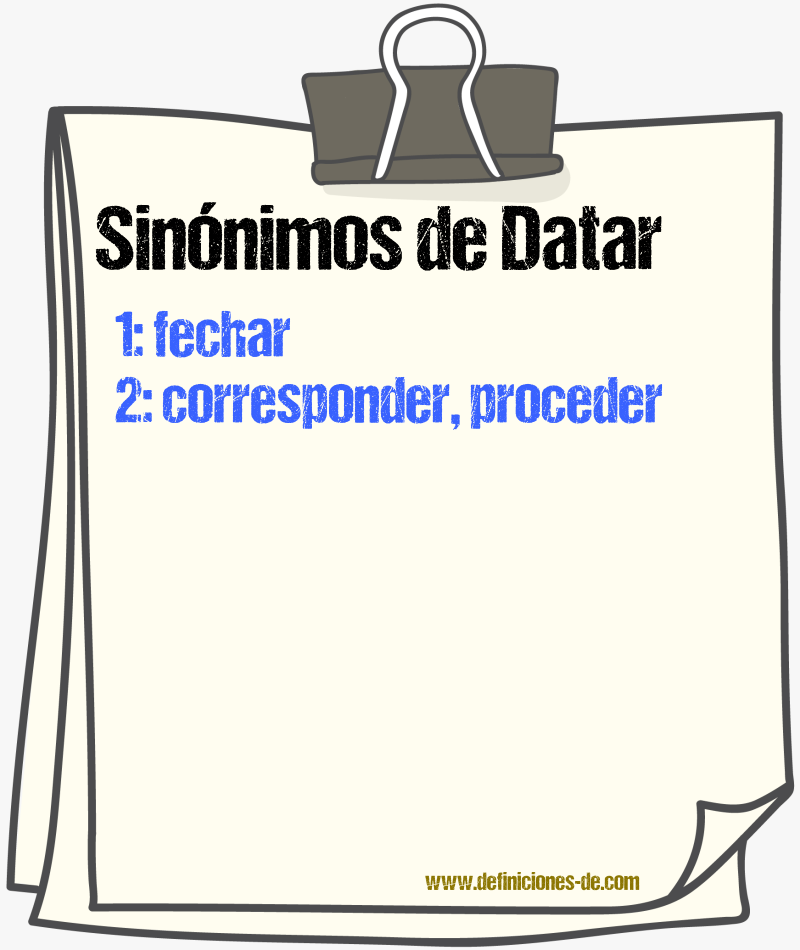 Sinnimos de datar