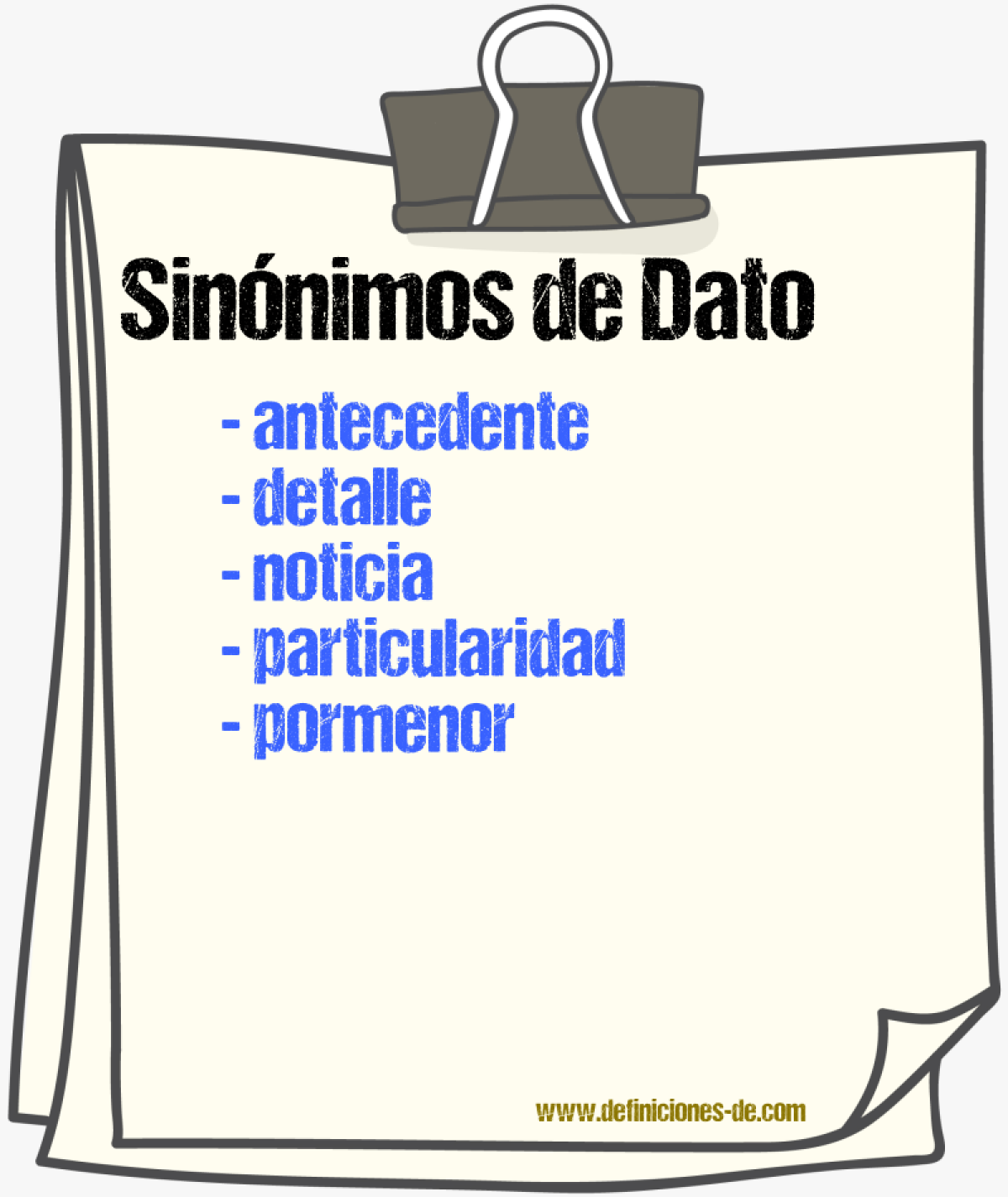 Sinnimos de dato