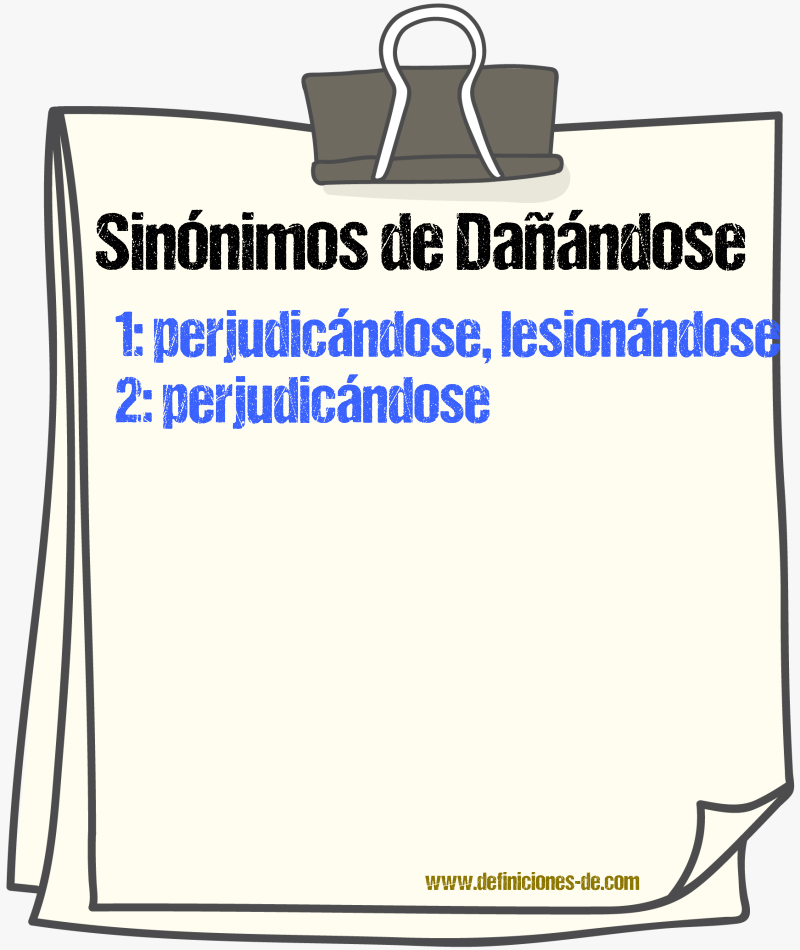 Sinónimos de dañándose