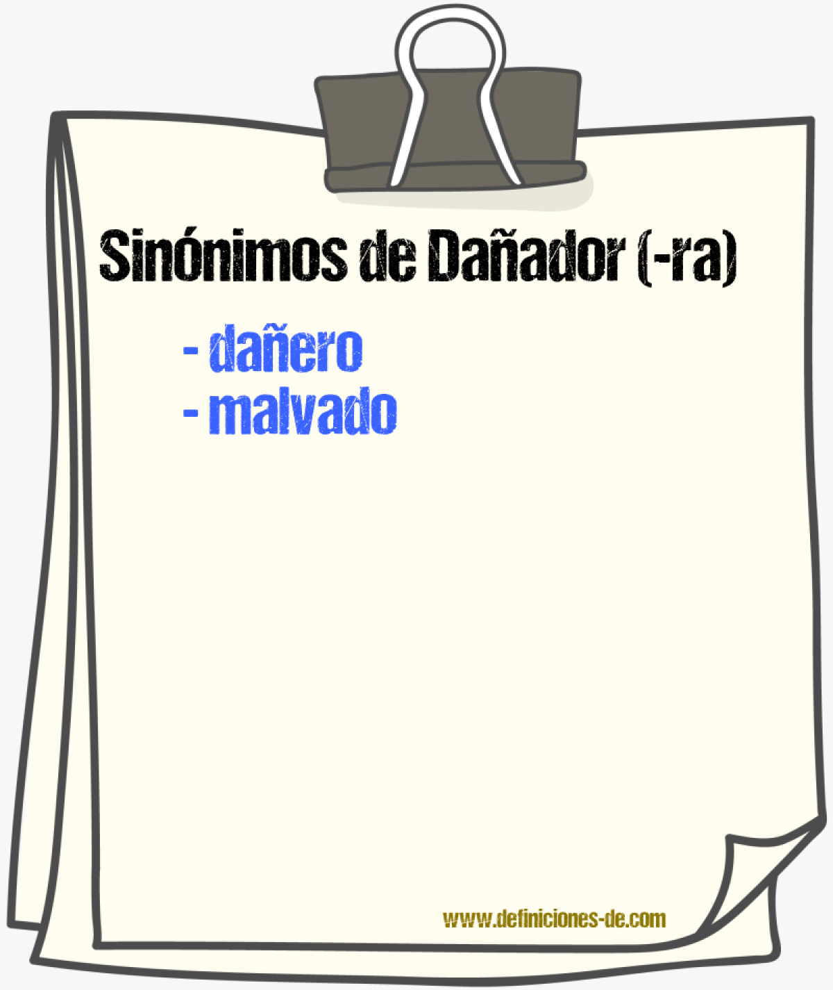 Sinónimos de dañador