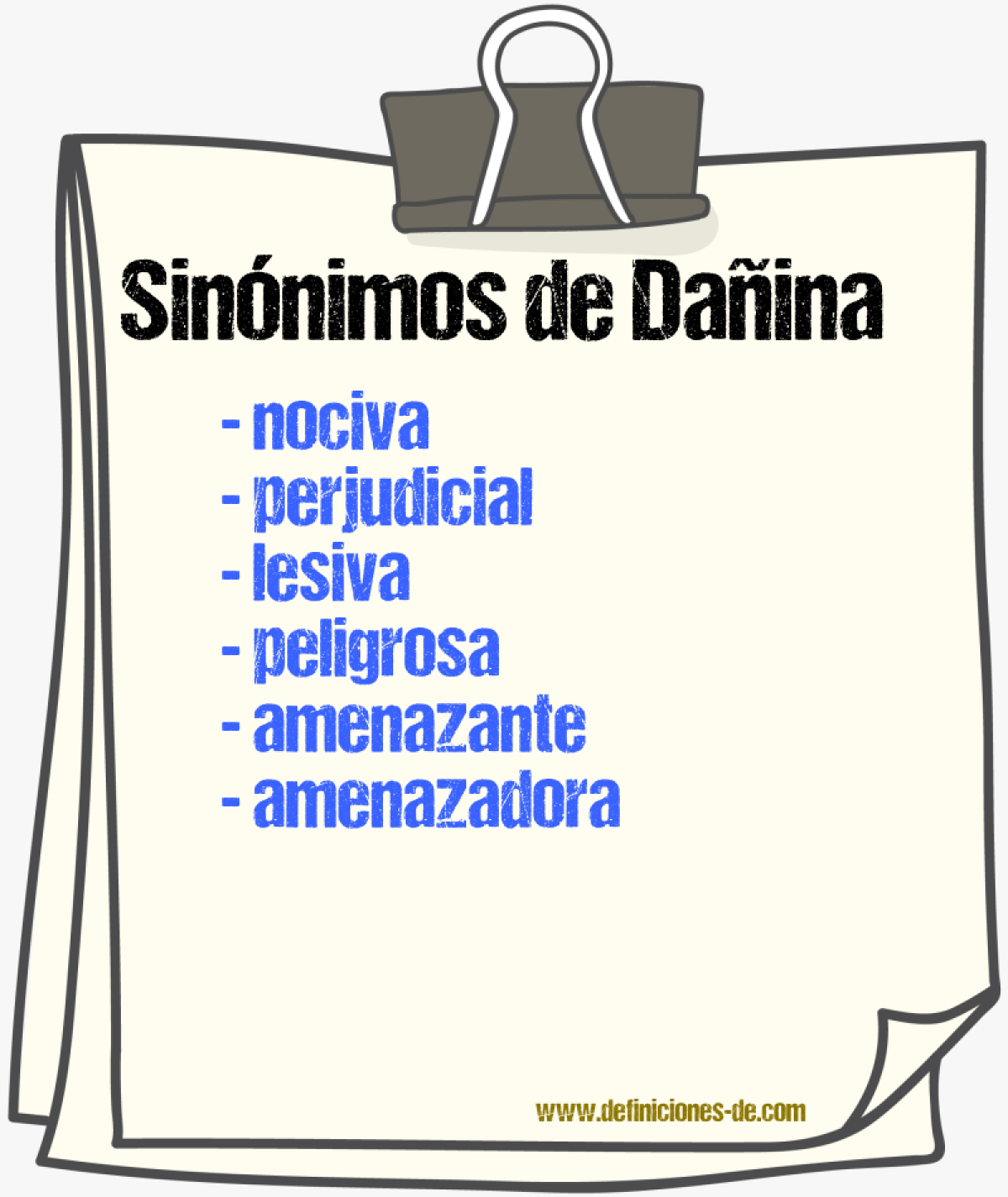 Sinónimos de dañina
