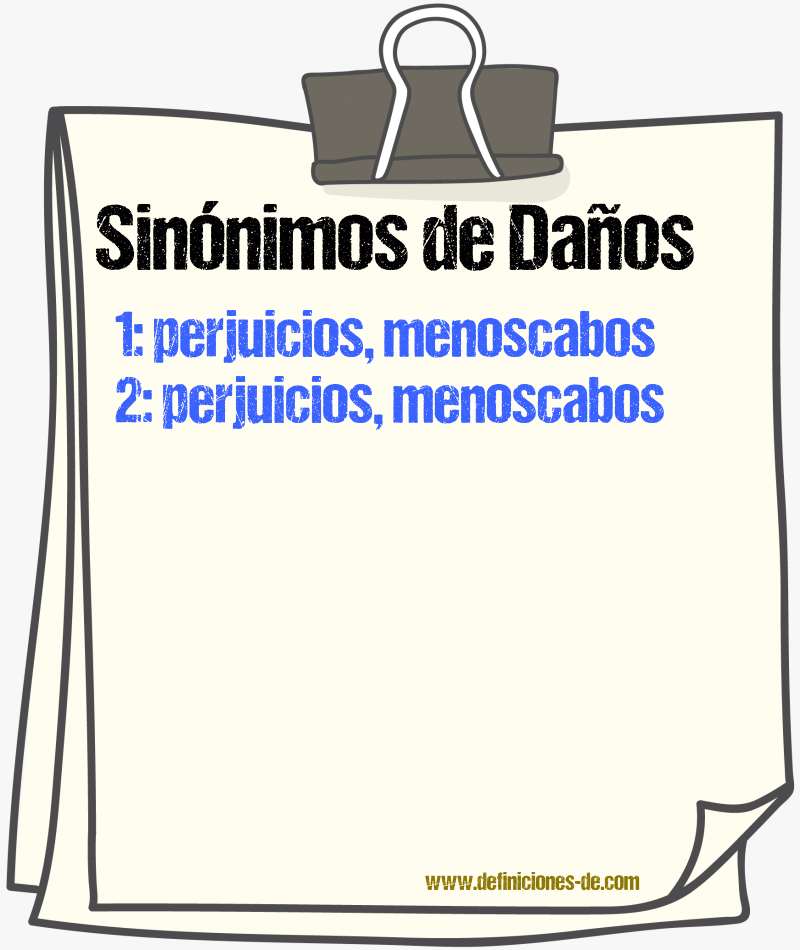 Sinónimos de daños