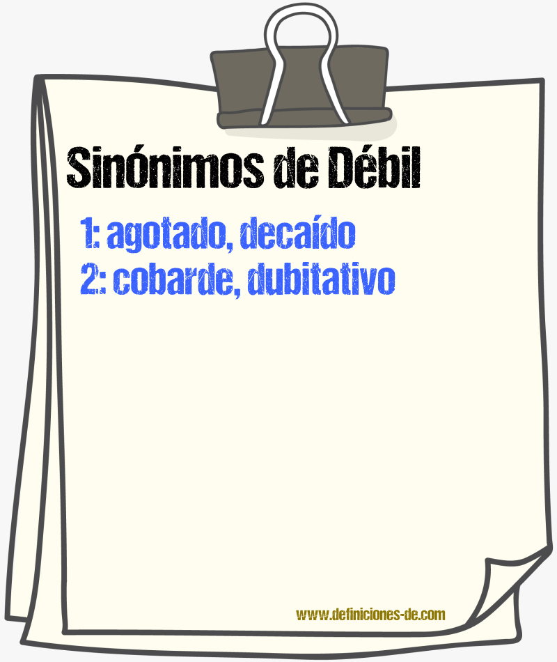 Sinnimos de dbil