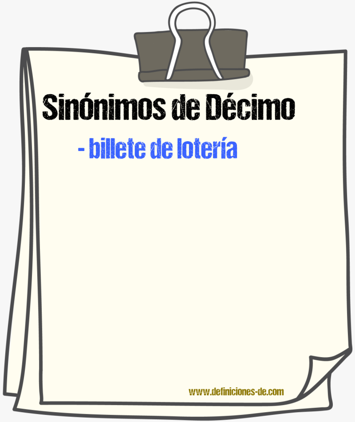 Sinnimos de dcimo