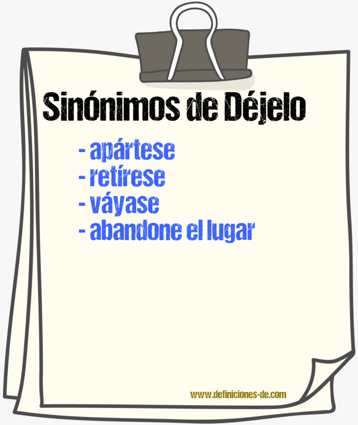 Sinónimos de déjelo