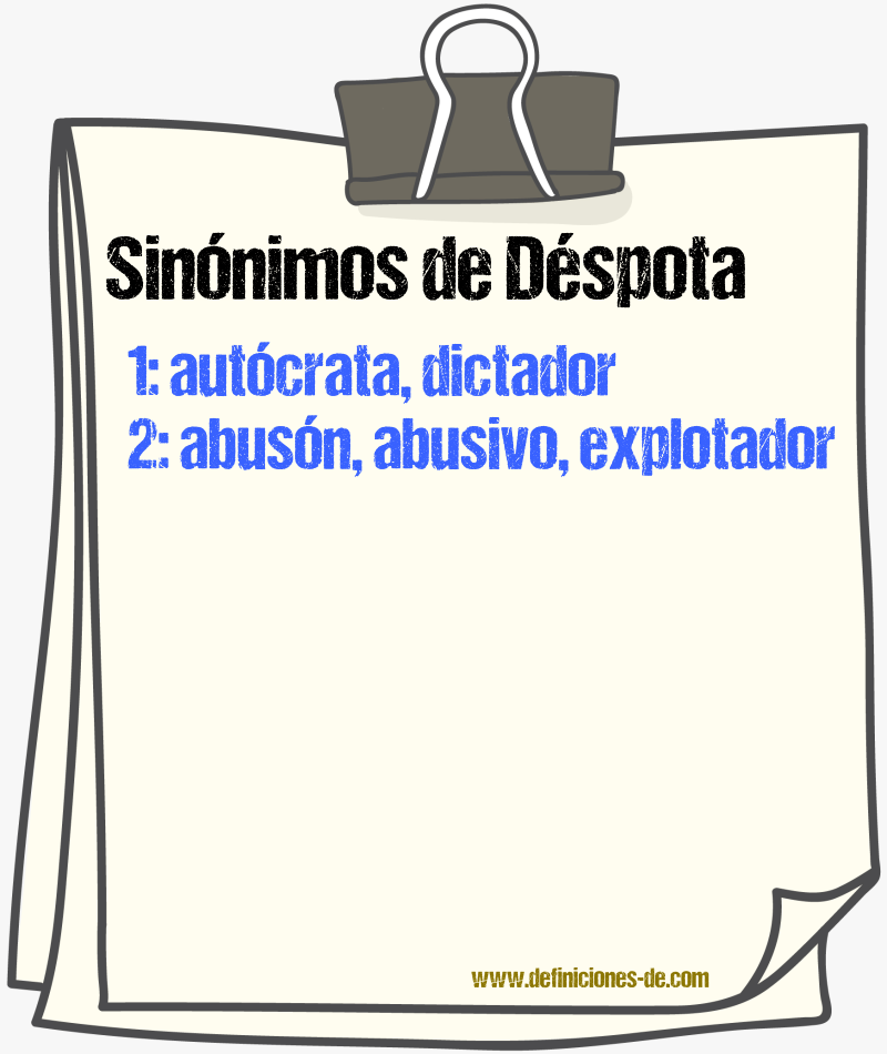 Sinnimos de dspota