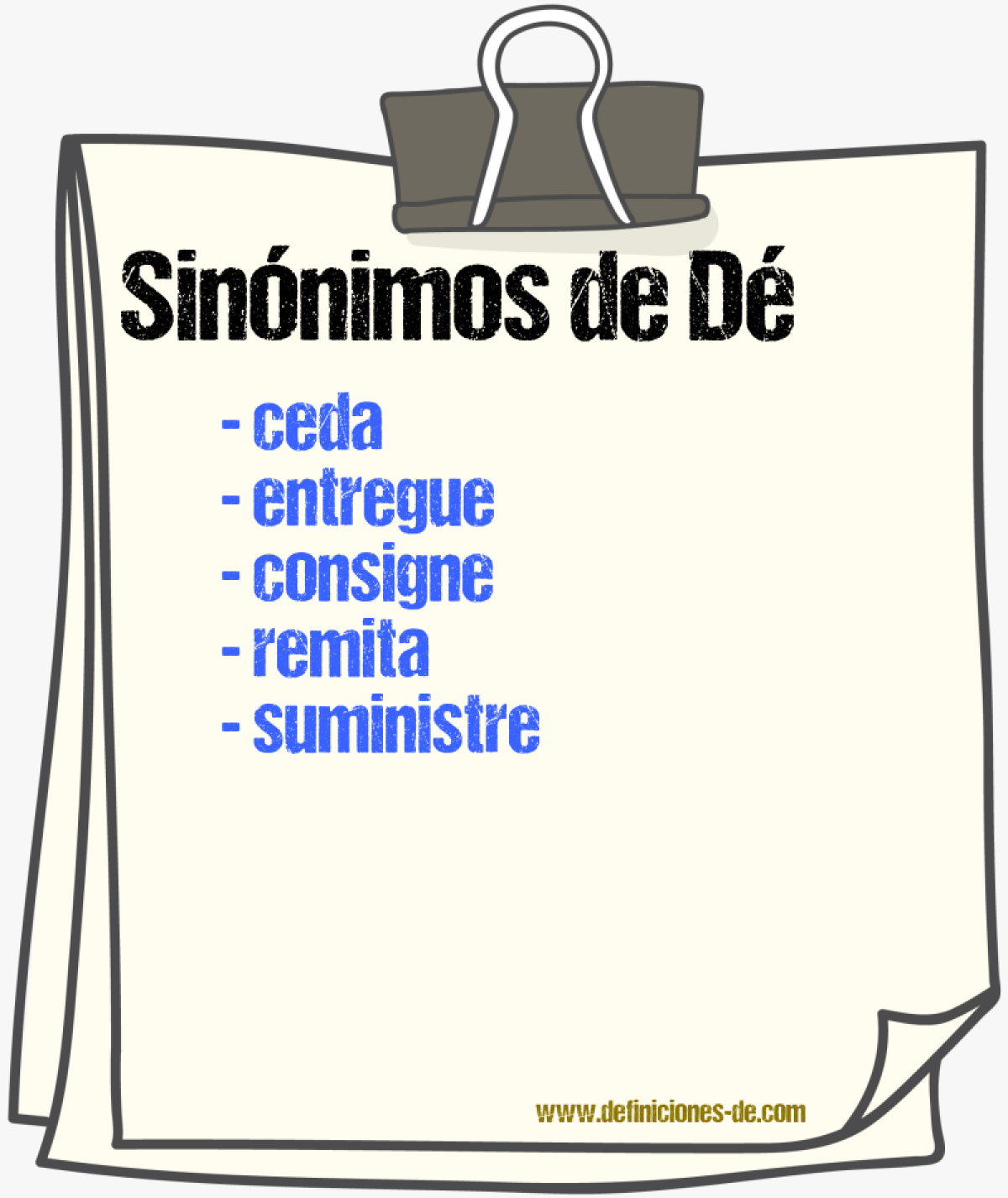 Sinónimos de dé
