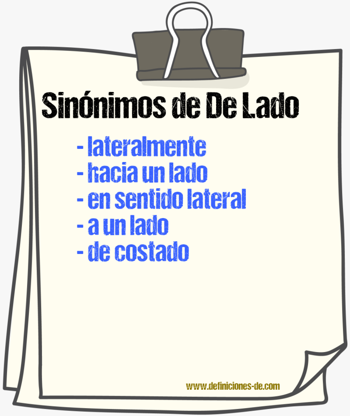 Sinónimos de de lado