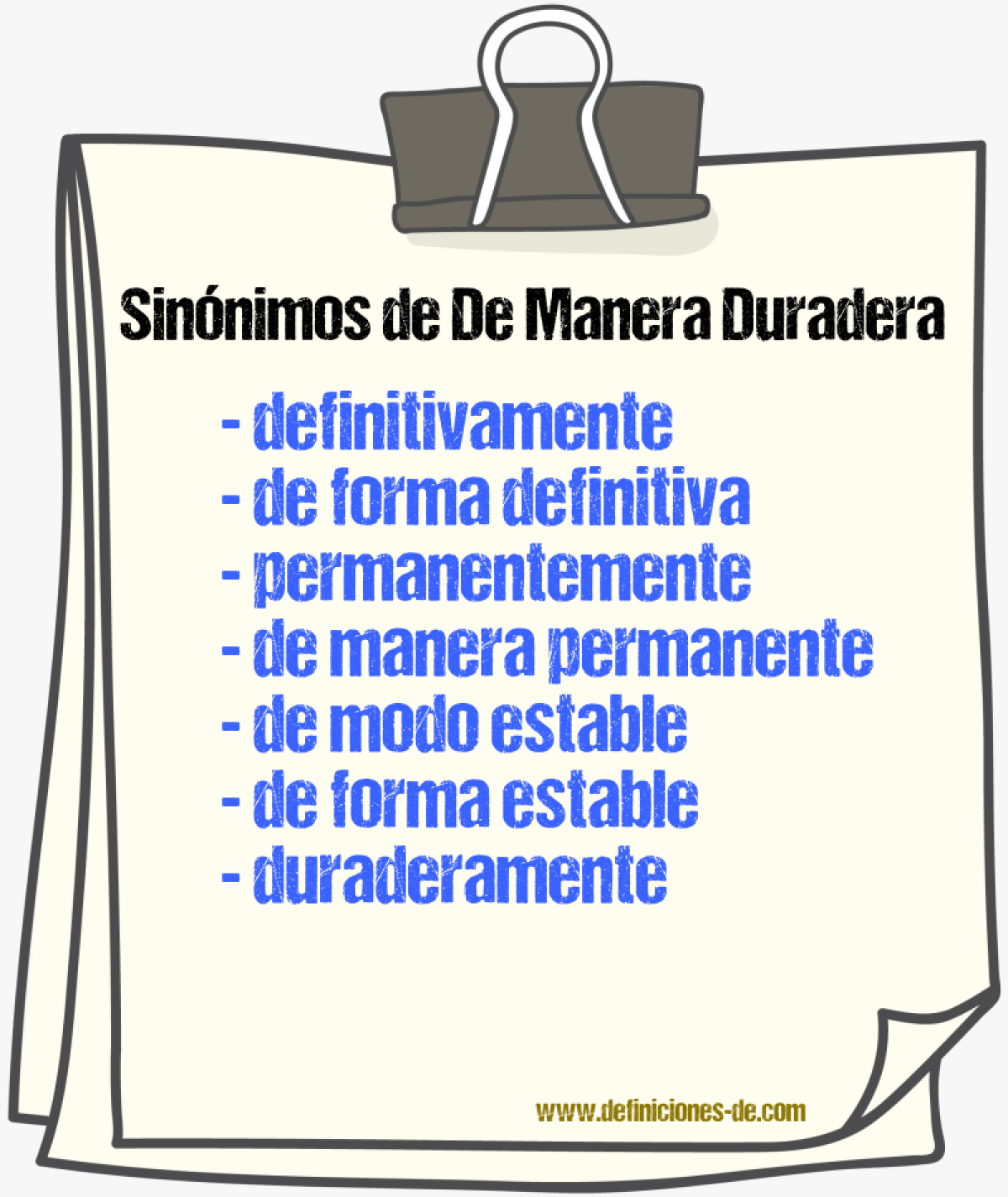 Sinónimos de de manera duradera