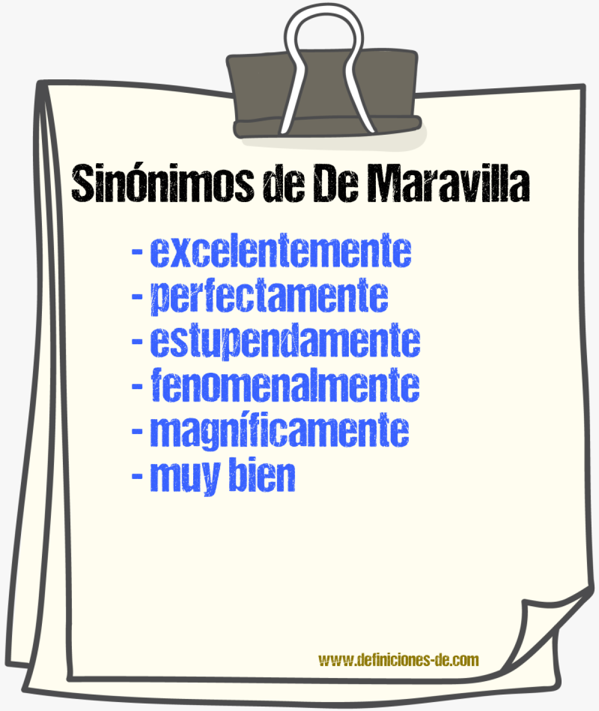 Sinónimos de de maravilla