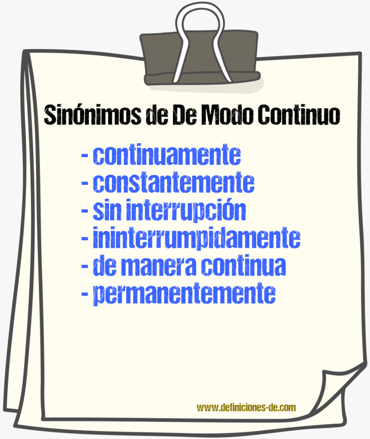 Sinónimos de de modo continuo