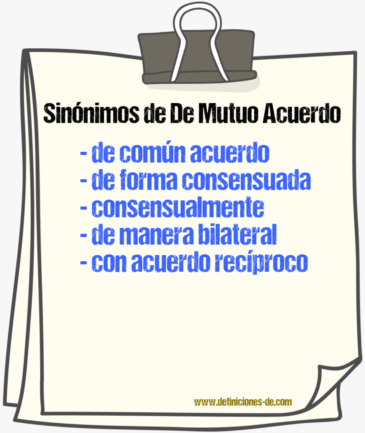 Sinónimos de de mutuo acuerdo