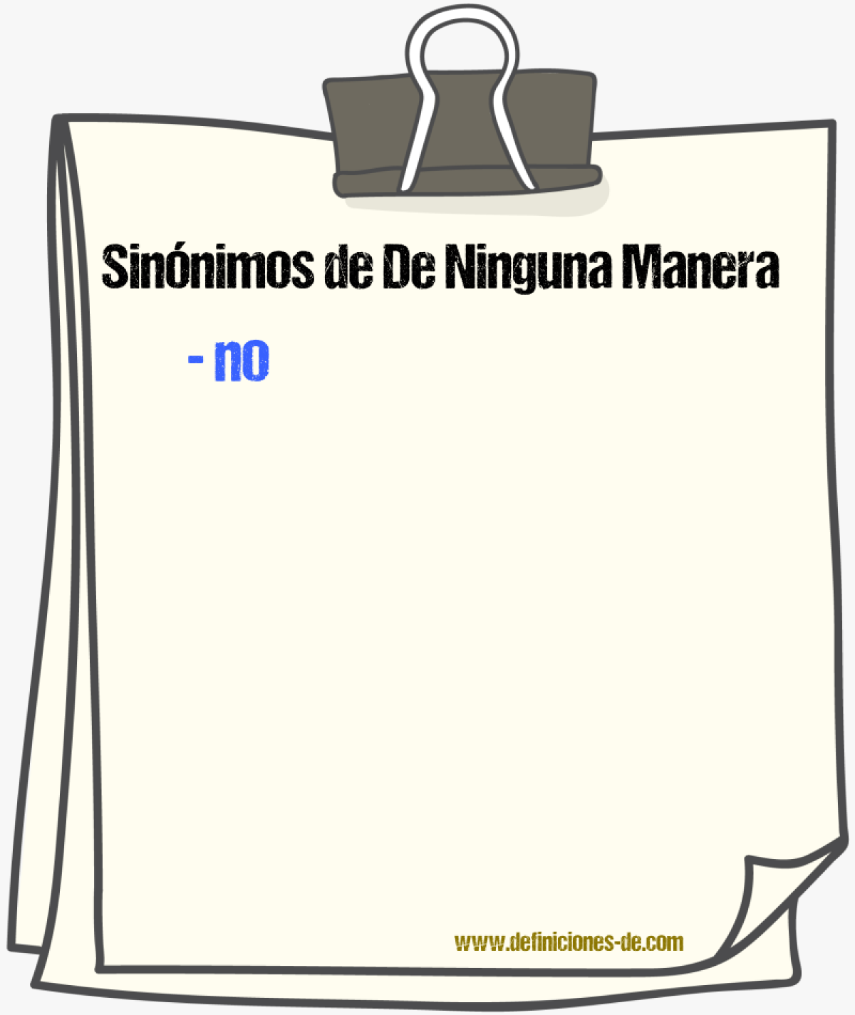 Sinnimos de de ninguna manera