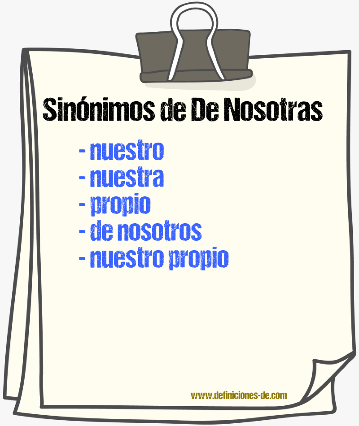 Sinónimos de de nosotras