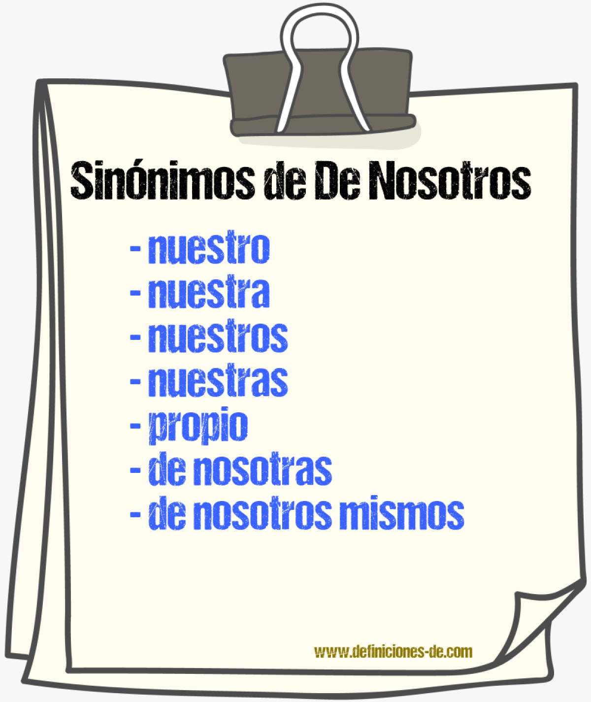 Sinónimos de de nosotros
