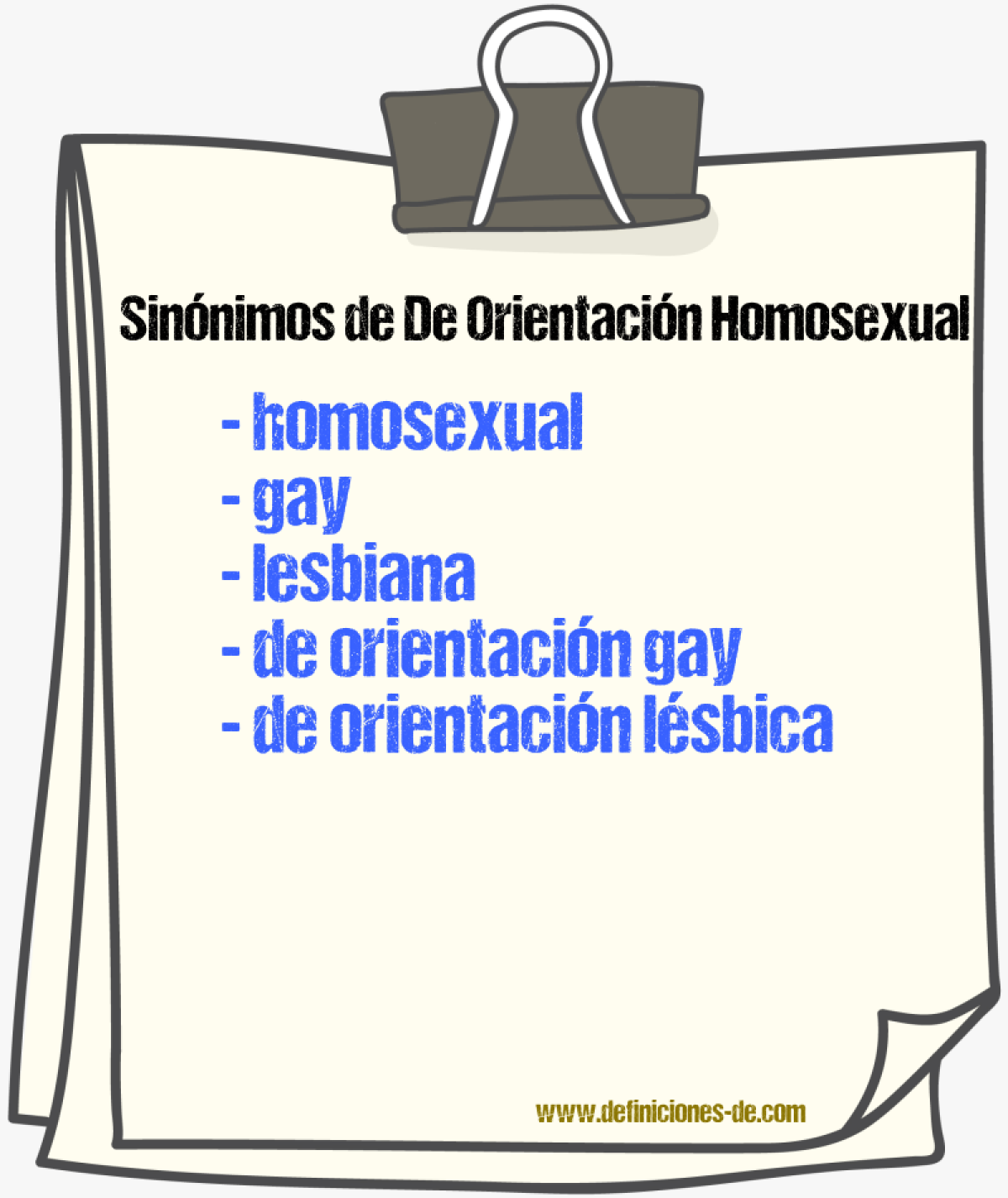 Sinónimos de de orientación homosexual