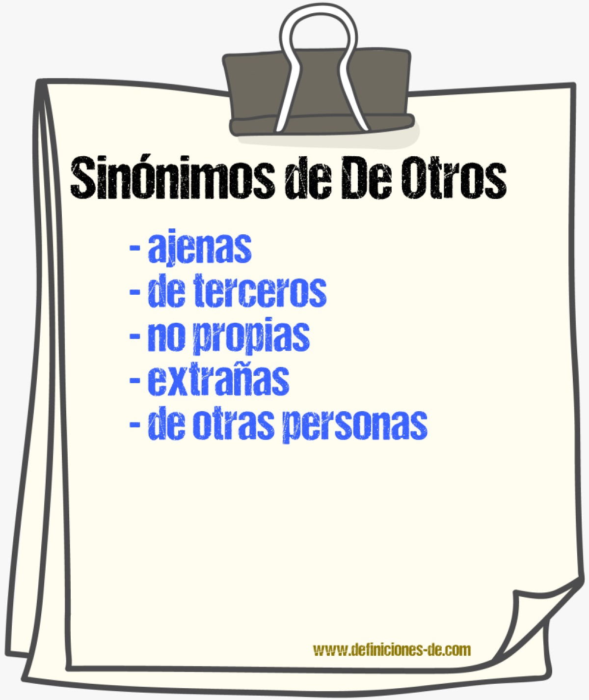 Sinónimos de de otros