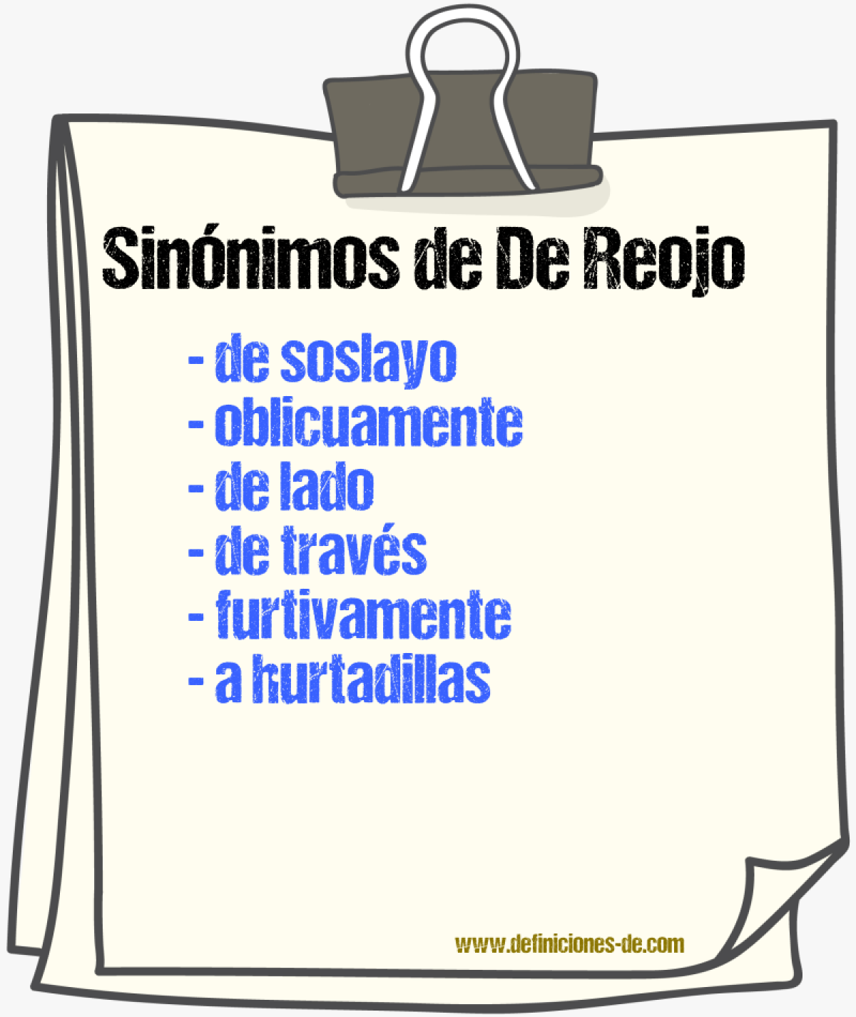 Sinónimos de de reojo