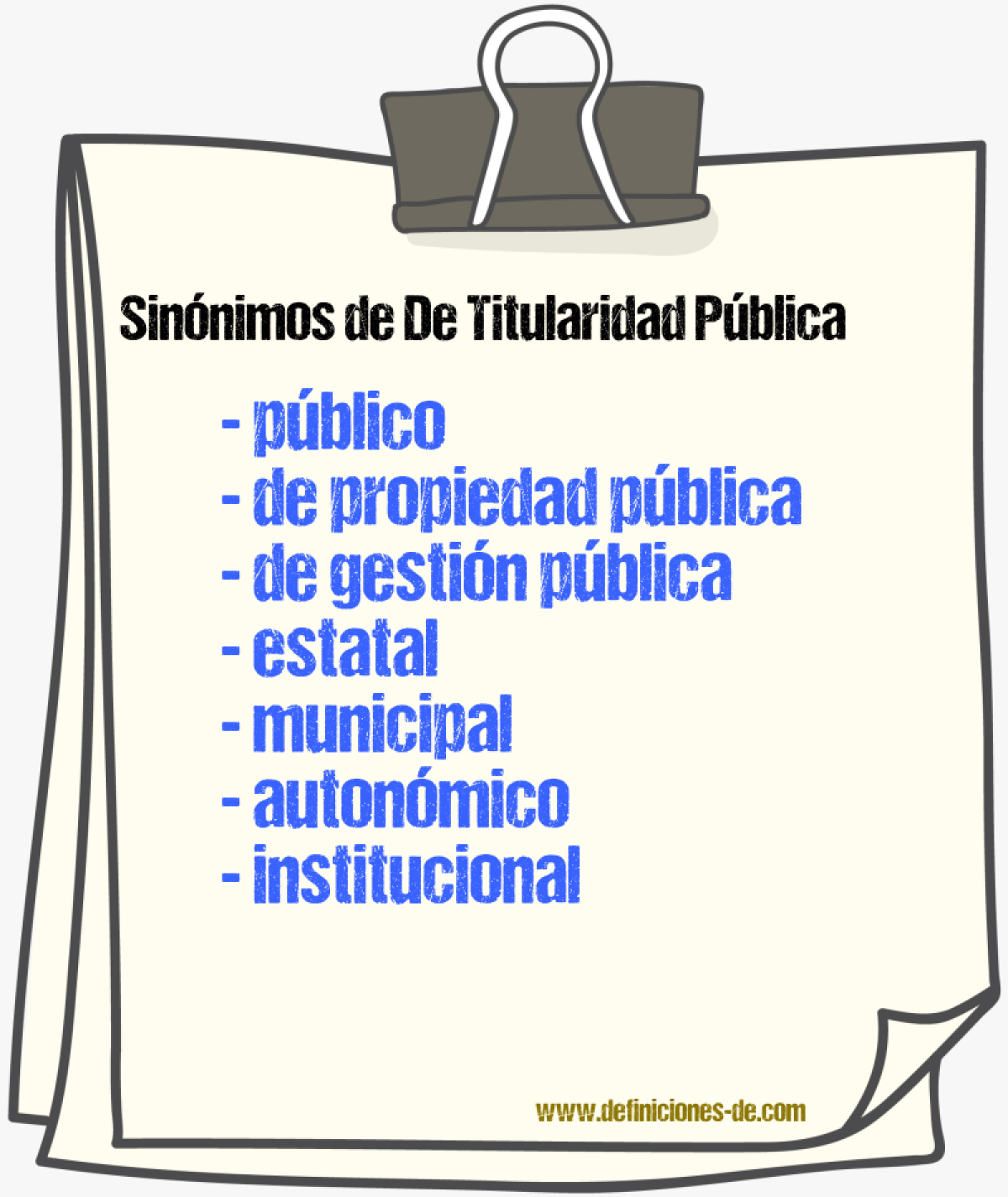 Sinónimos de de titularidad pública