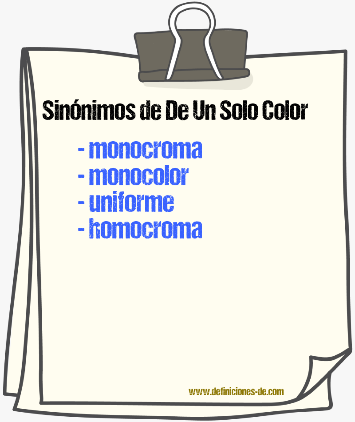 Sinónimos de de un solo color