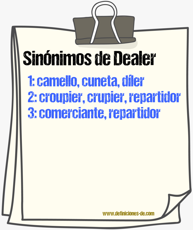 Sinnimos de dealer