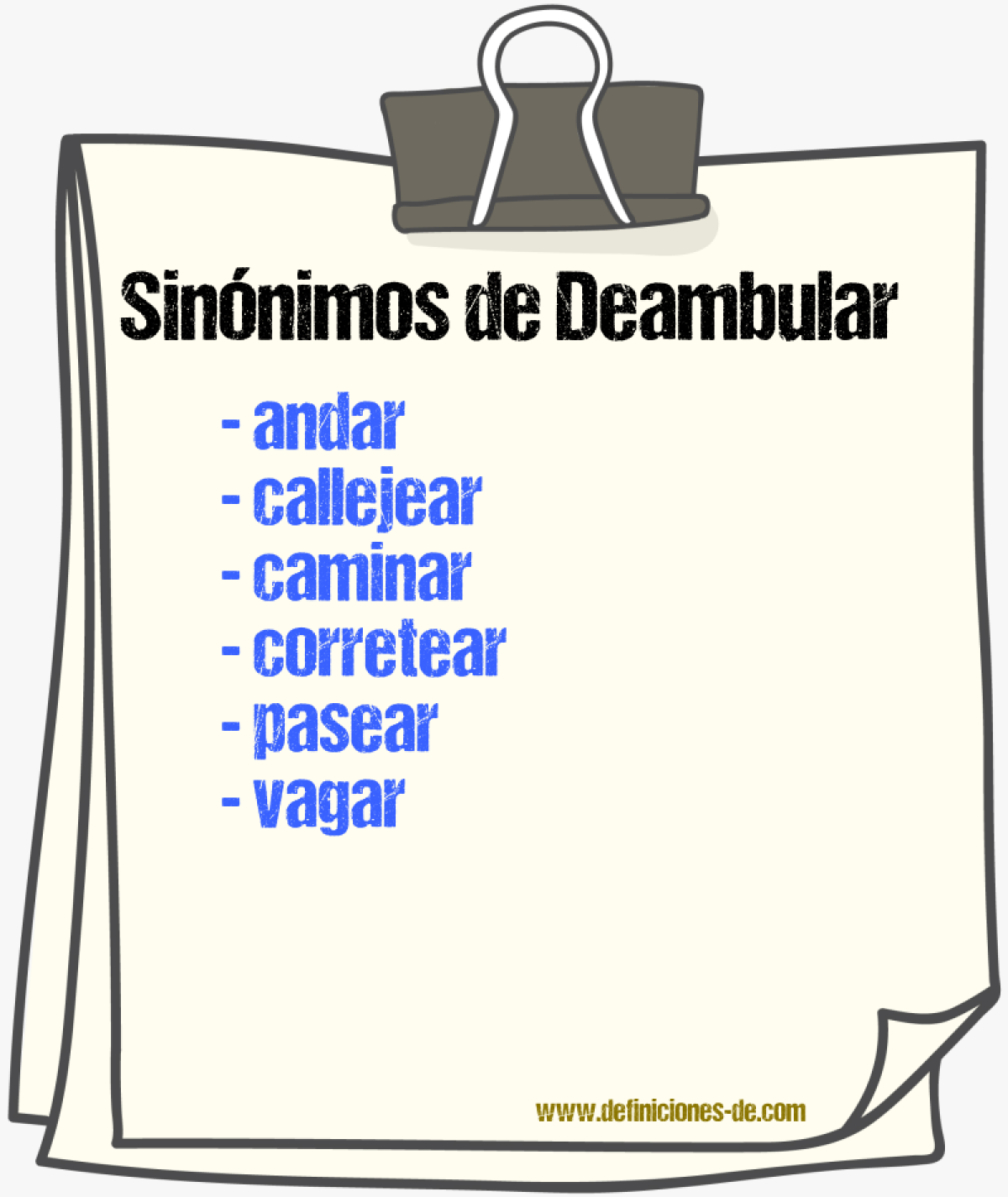 Sinnimos de deambular