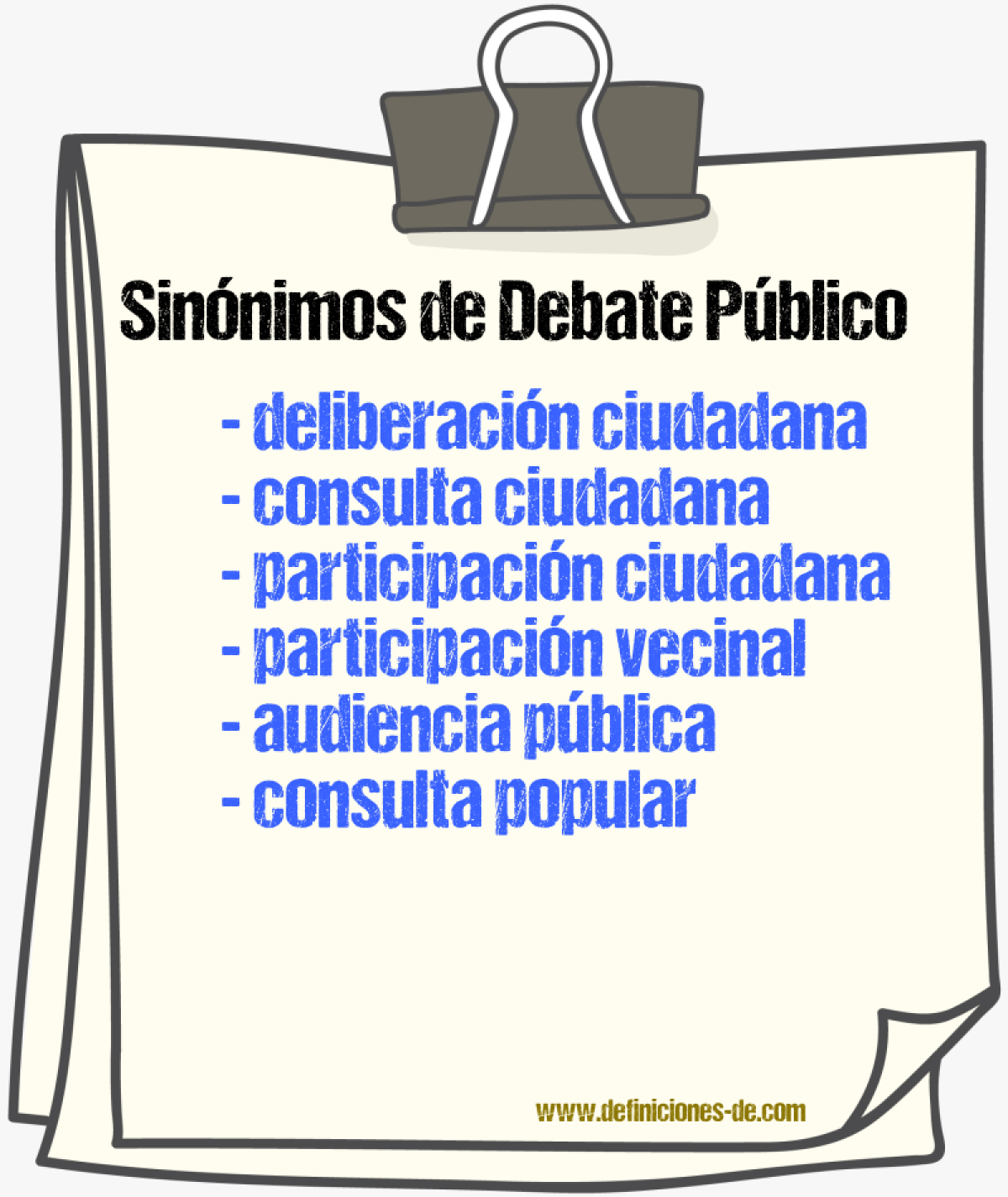 Sinónimos de debate público