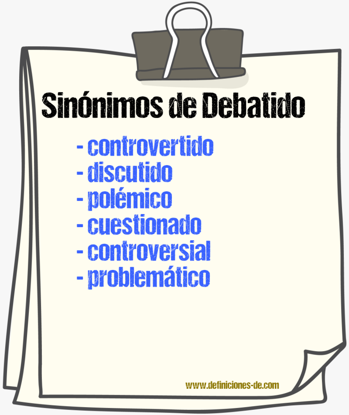 Sinónimos de debatido