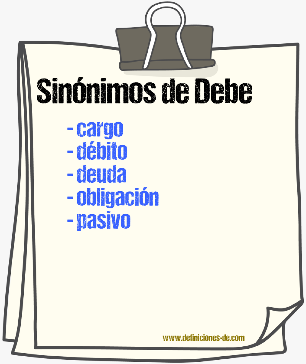 Sinnimos de debe