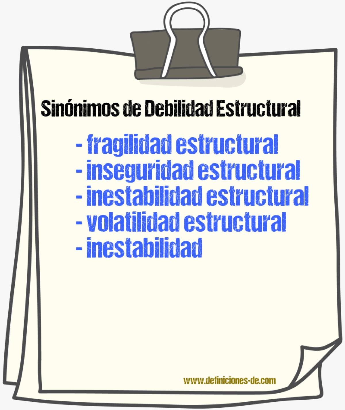 Sinónimos de debilidad estructural