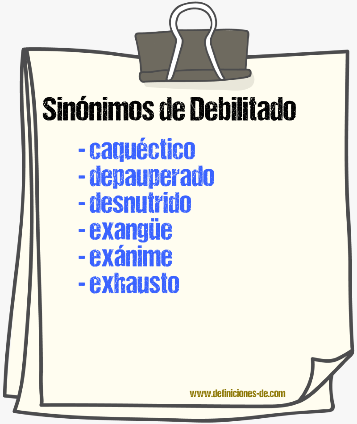 Sinnimos de debilitado