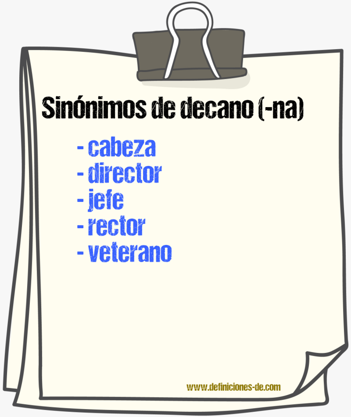 Sinnimos de decano