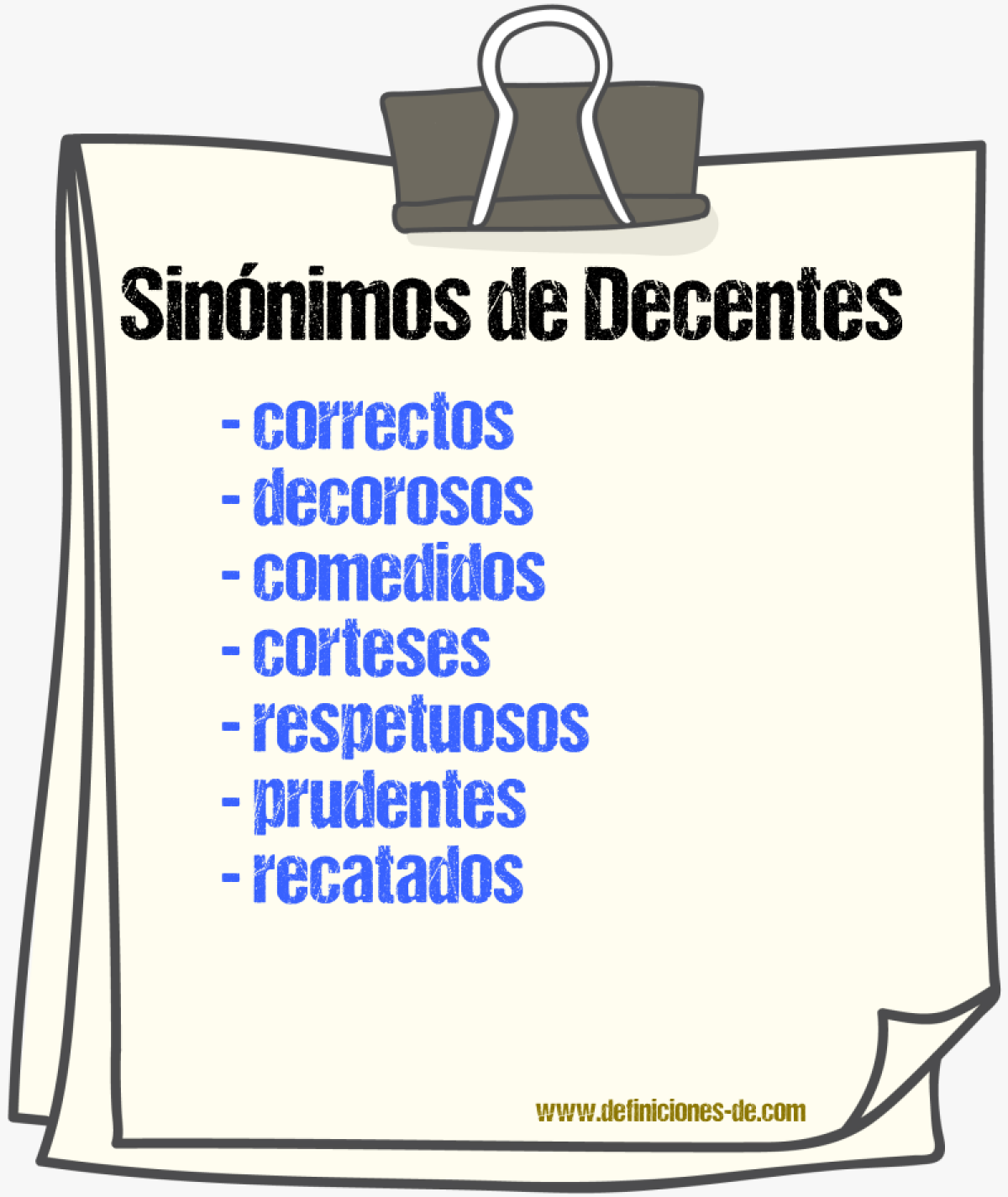 Sinónimos de decentes