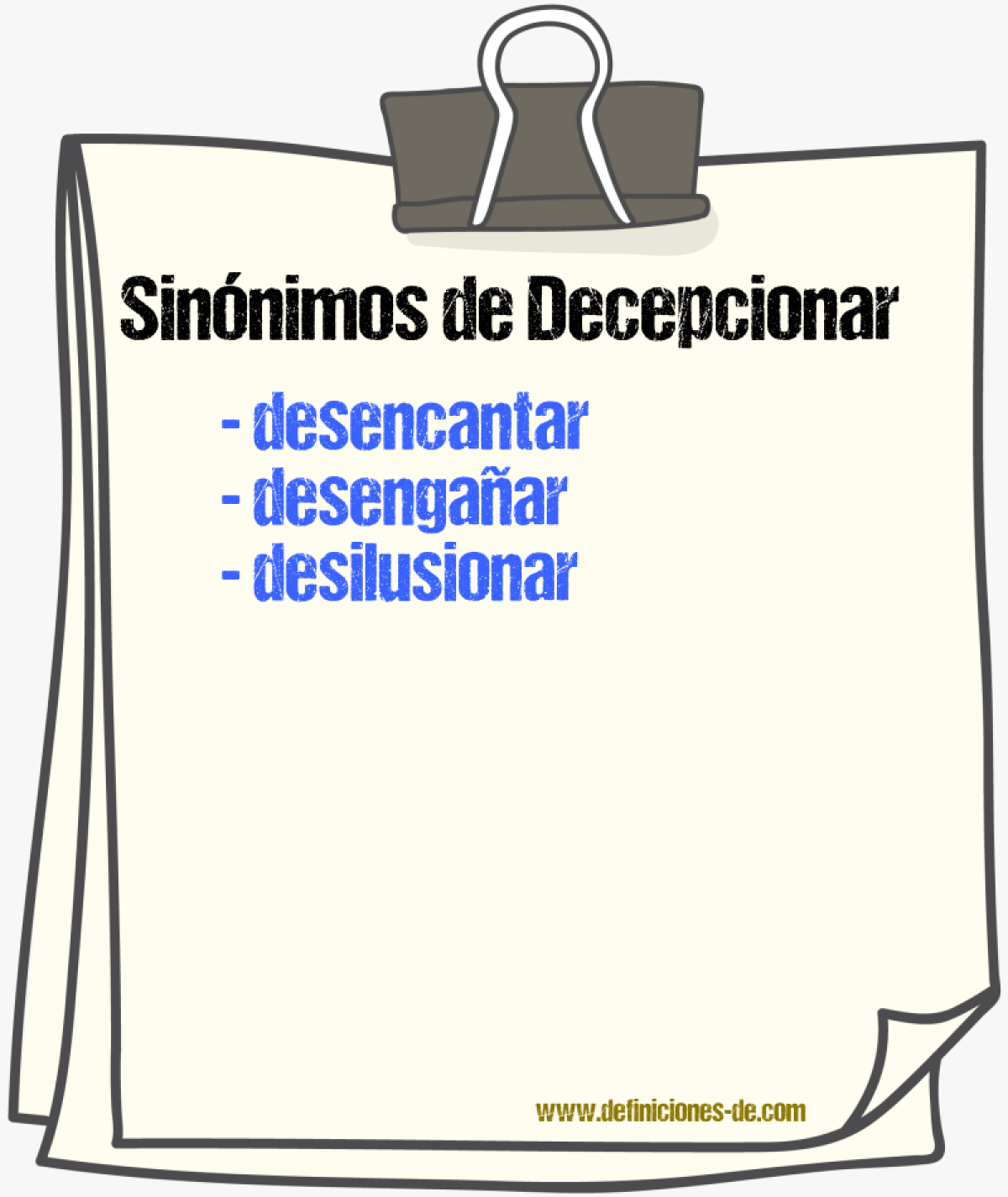 Sinnimos de decepcionar