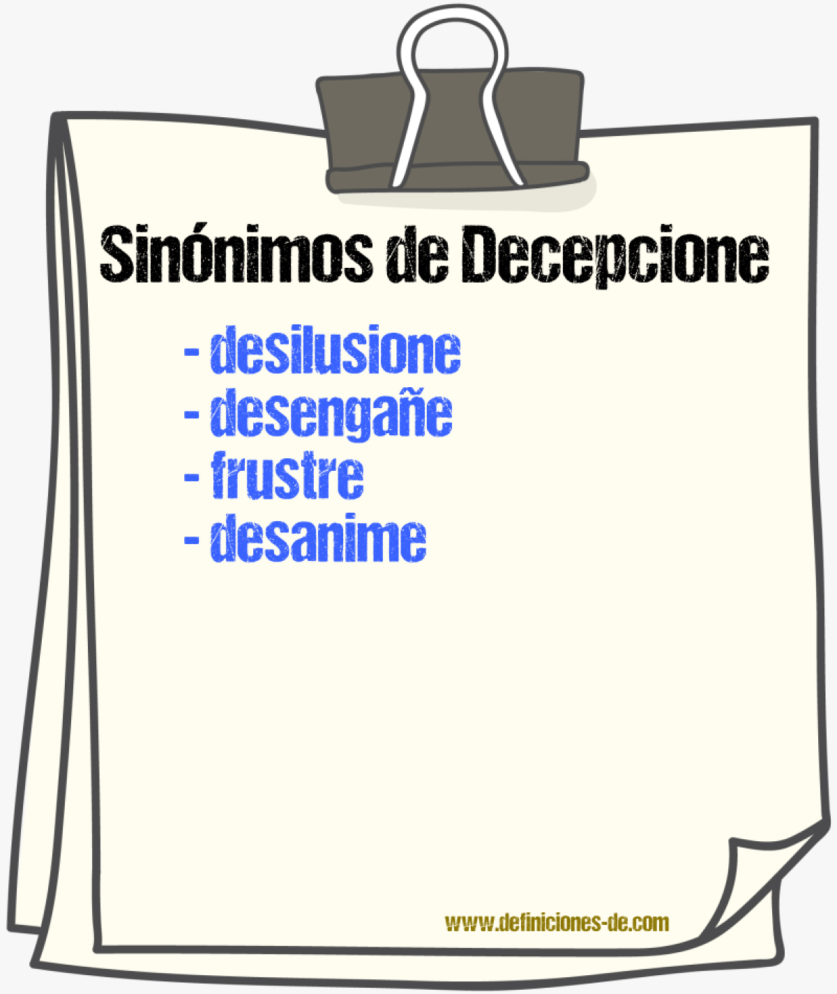 Sinónimos de decepcione
