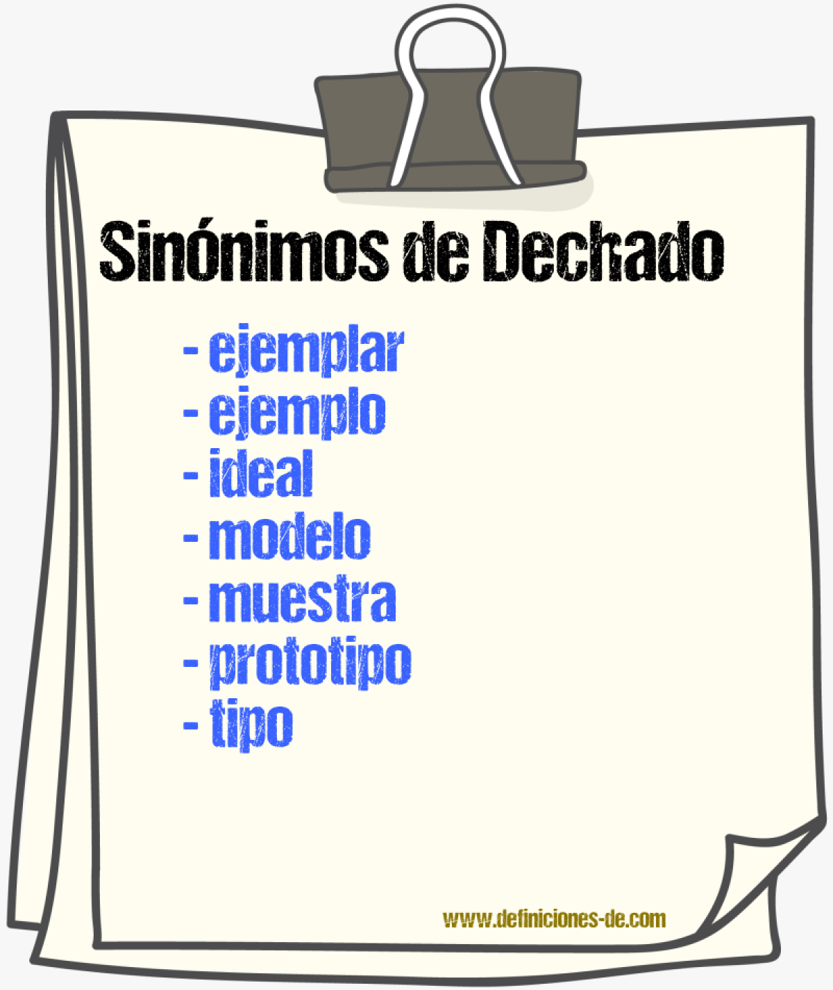 Sinnimos de dechado