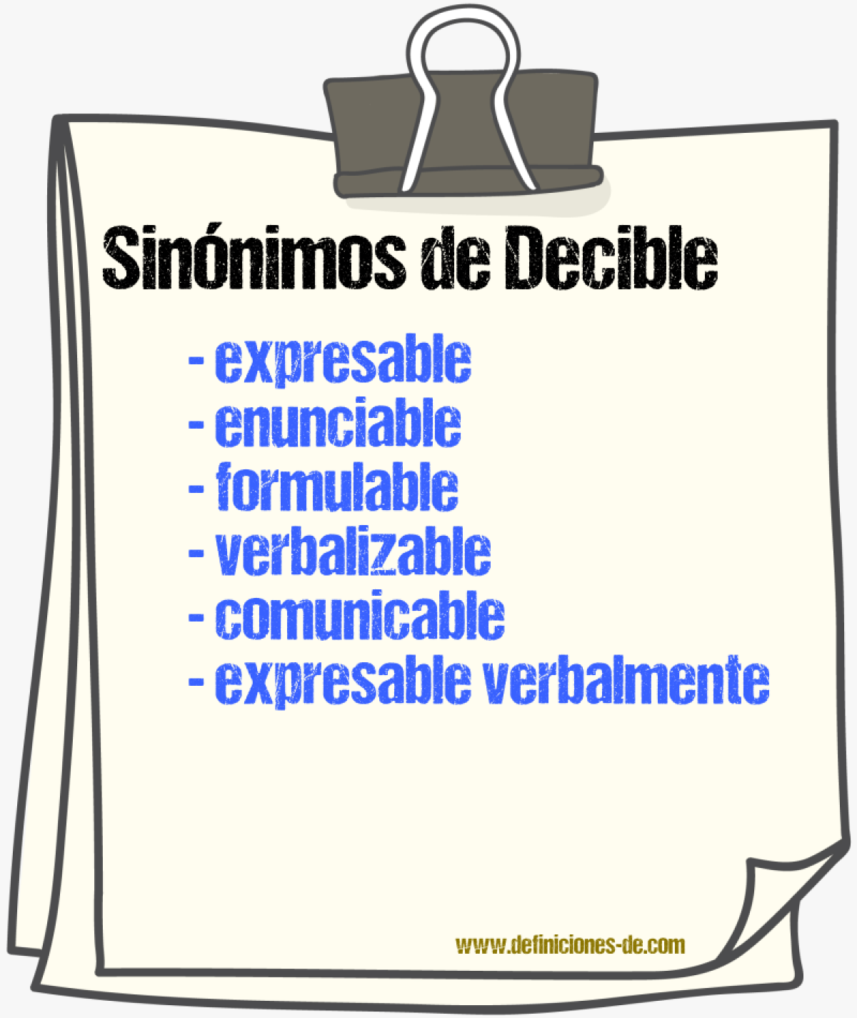 Sinónimos de decible