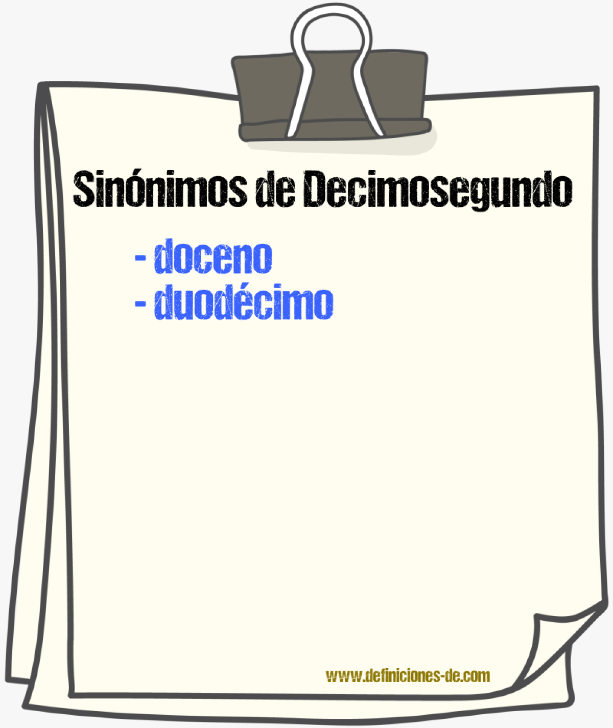 Sinnimos de decimosegundo