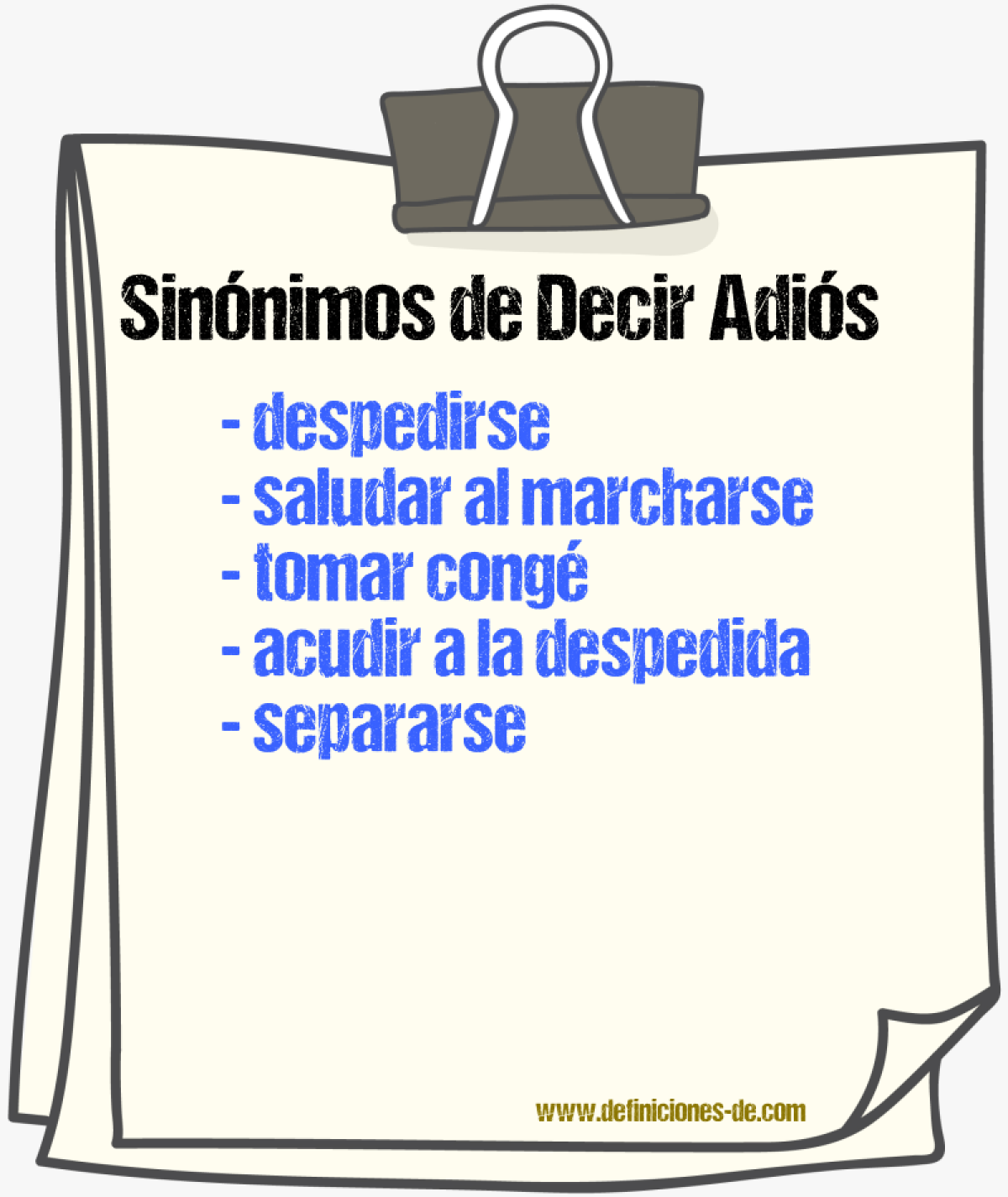 Sinónimos de decir adiós