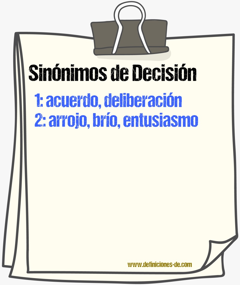 Sinnimos de decisin