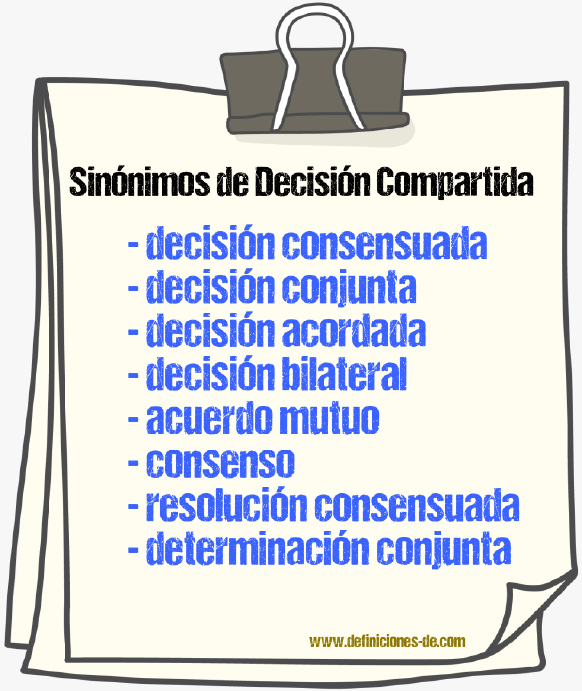Sinónimos de decisión compartida