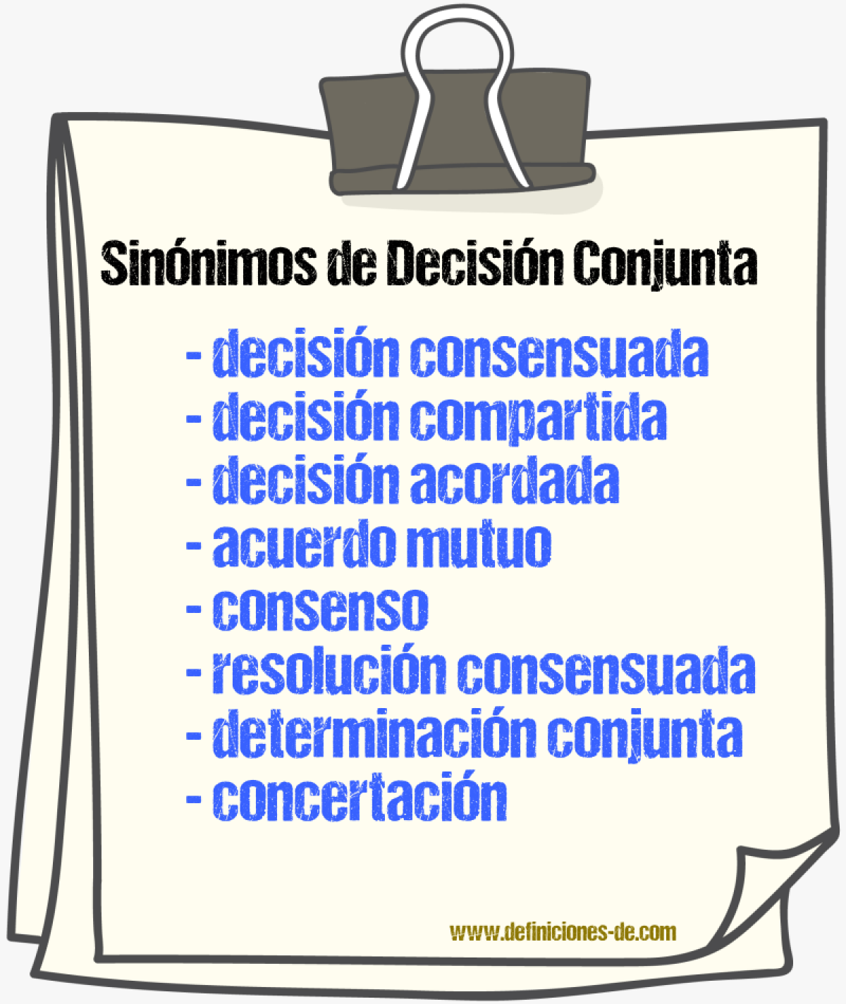 Sinónimos de decisión conjunta