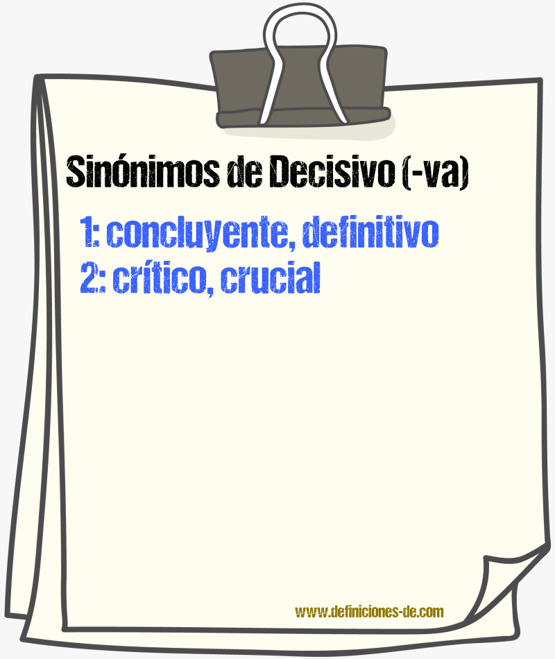 Sinnimos de decisivo